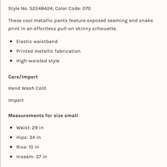 Free People gold snakeskin vegan leather leggings - Picture 3 of 3